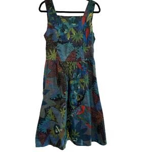 Sample Sale Retrolicious Unique VintageTropical Print Sleeveless Fit Flare Dress